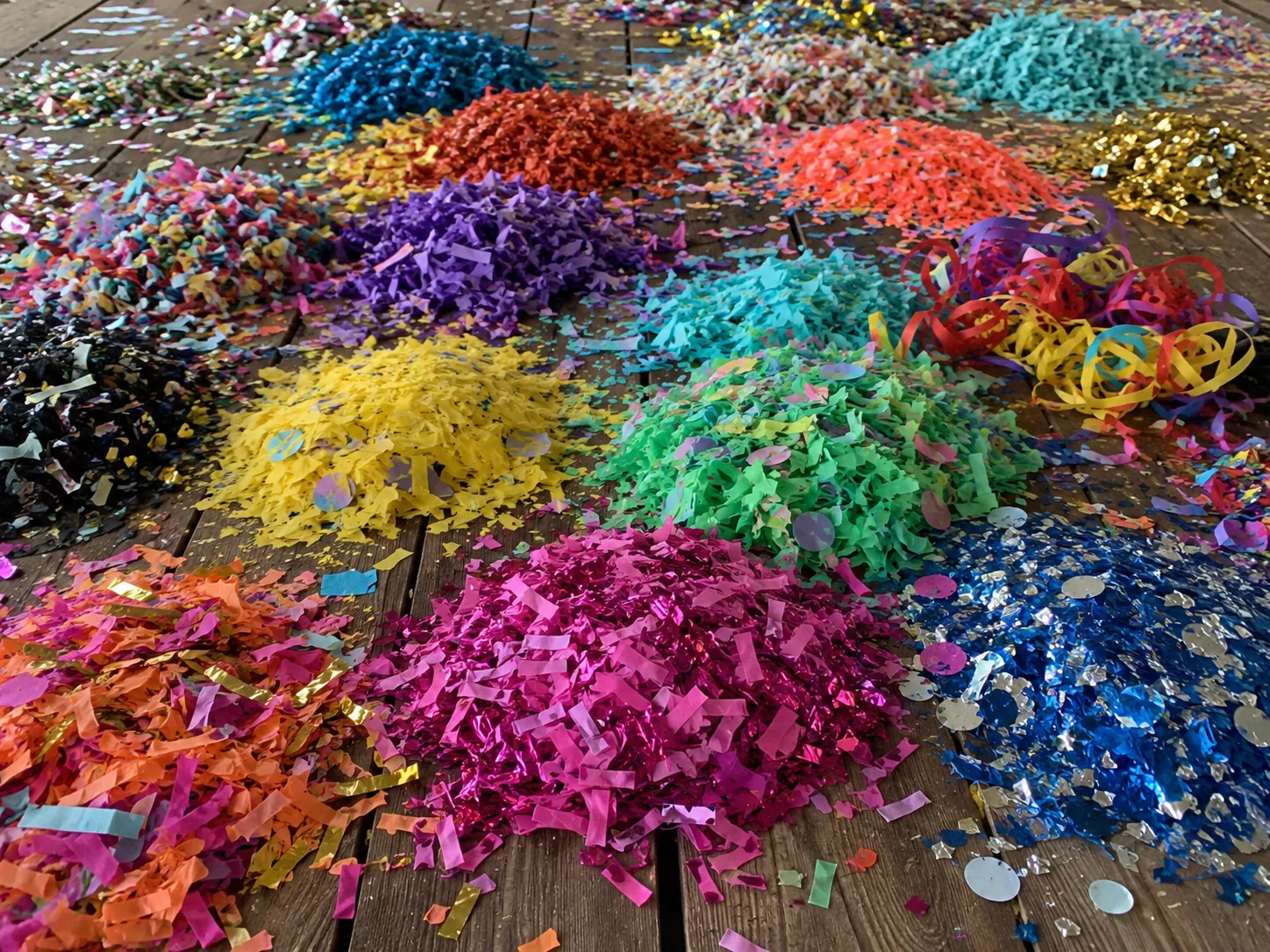Verschillende soorten confetti shooters en streamers shooters